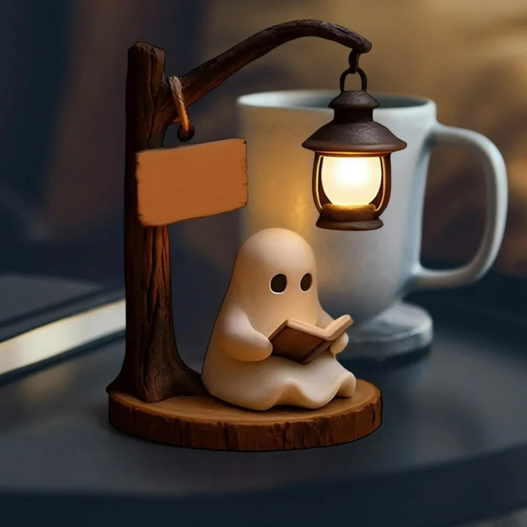 BiFandian Ghost Reading Book Table Lamp, Adorable Ghost Reading Night Light Halloween Decorations... | Walmart (US)