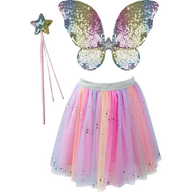 Rainbow Sequins Skirt w/Wings & Wand Size 5/6 | Maisonette