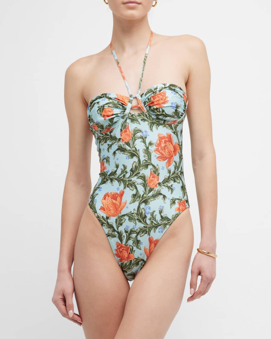 Agua by Agua Bendita Sandalo Halter One-Piece Swimsuit | Neiman Marcus