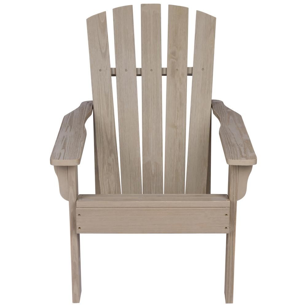 Shine Company 36 in. Tall Vineyard Taupe Gray Wooden Patio Adirondack Chair 8616TG - The Home Dep... | The Home Depot