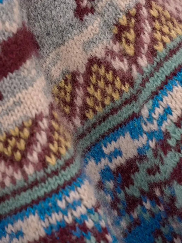 geometric-pattern puff-sleeve cardigan | Farfetch (BR)