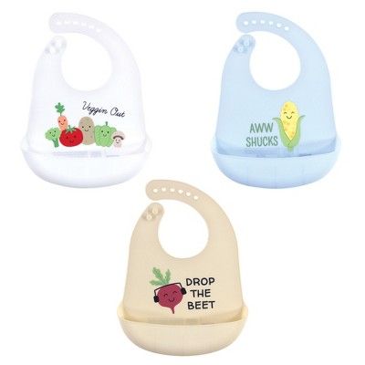 Hudson Baby Infant Boy Silicone Bibs 3pk, Veggies, One Size | Target