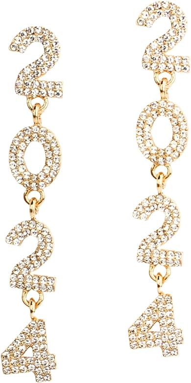 New Year’s Eve Earrings Rhinestone Earrings for Women Delicate Holiday Earrings Festive Party A... | Amazon (US)