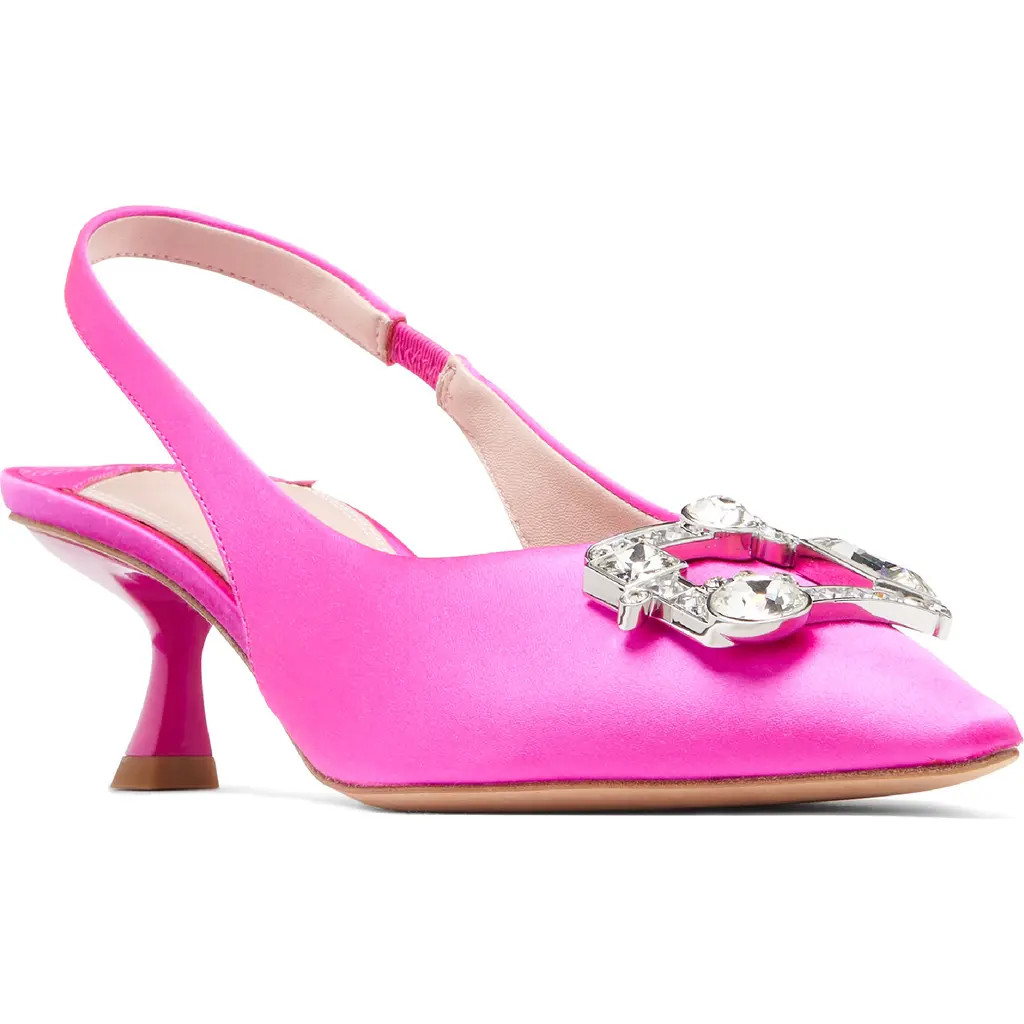 Kate Spade New York renata slingback pointed toe kitten heel pump in Vivid Snapdragon at Nordstrom, Size 9 | Nordstrom