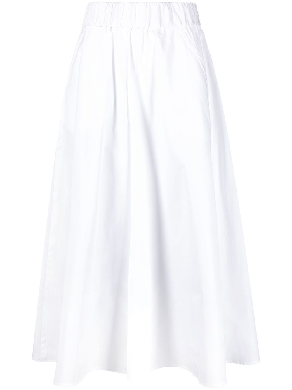 ASPESI Pleated Cotton Midi Skirt - Farfetch | Farfetch Global