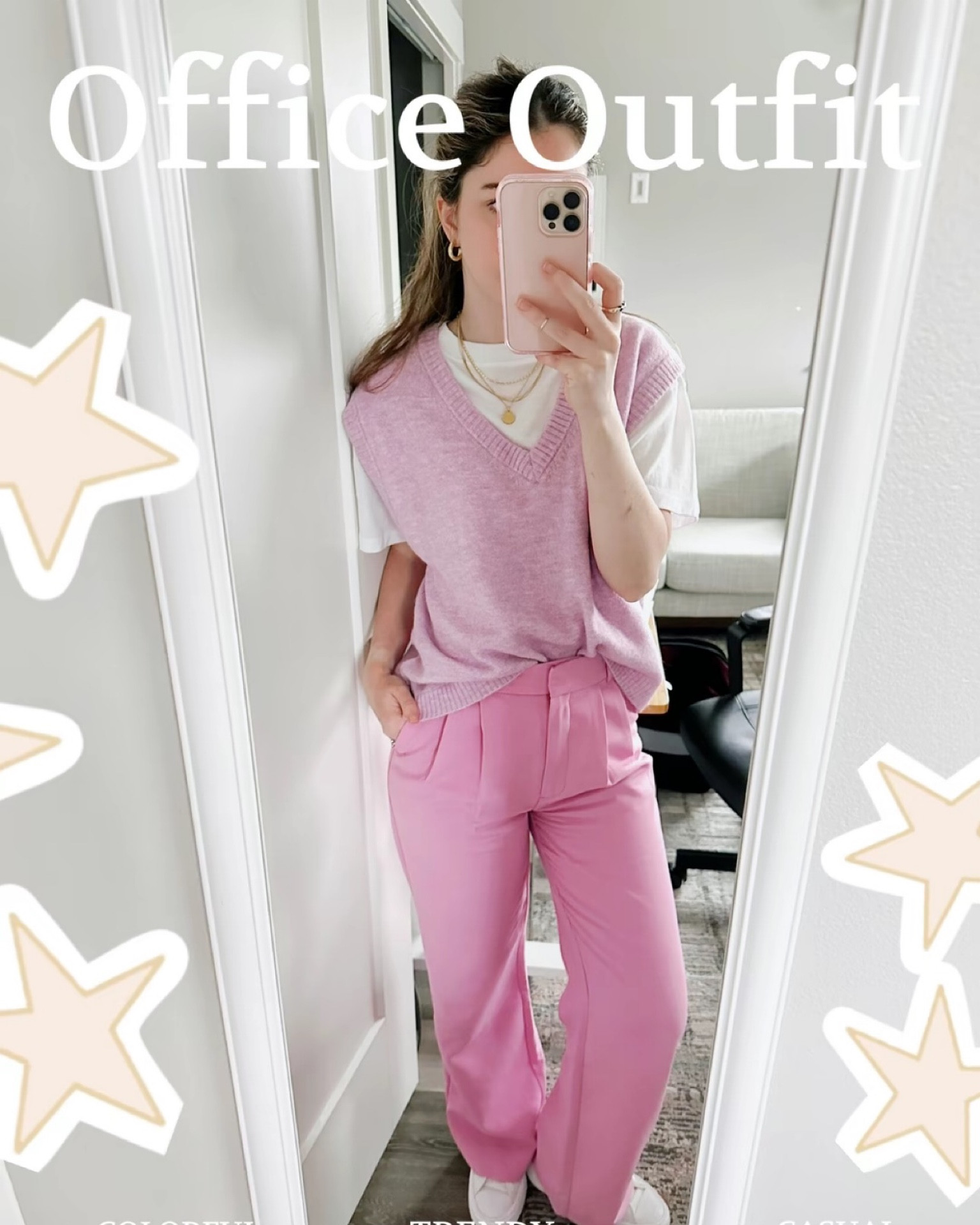 The tailored pants are worth the hype! Comfortable for all day wear and wrinkle free after a full day sitting at my desk. Highly recommend for workwear and office outfits. These can be styled so many different ways though! 

Casual work outfit. Business casual. Abercrombie pants. Converse. Outfit idea. Spring outfit. Gold jewelry. Pink outfit. Pink pants. Sweater vest.

#LTKunder100 #LTKFind #LTKworkwear