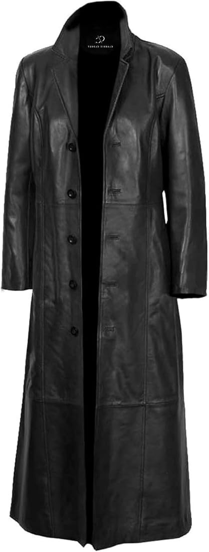 Classic Closet Men’s Black Duster Long Leather Coat – Men’s Full Body Long Leather Trench C... | Amazon (US)