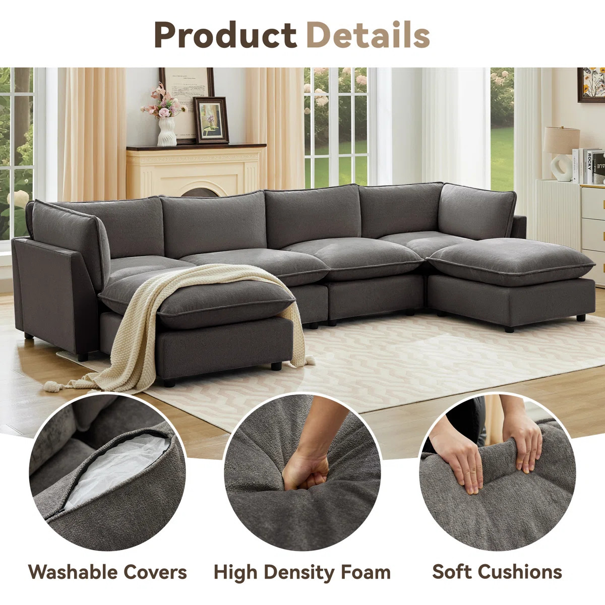 37.4" Heffernan Accent Chair Modular Sectional Sofa | Wayfair North America