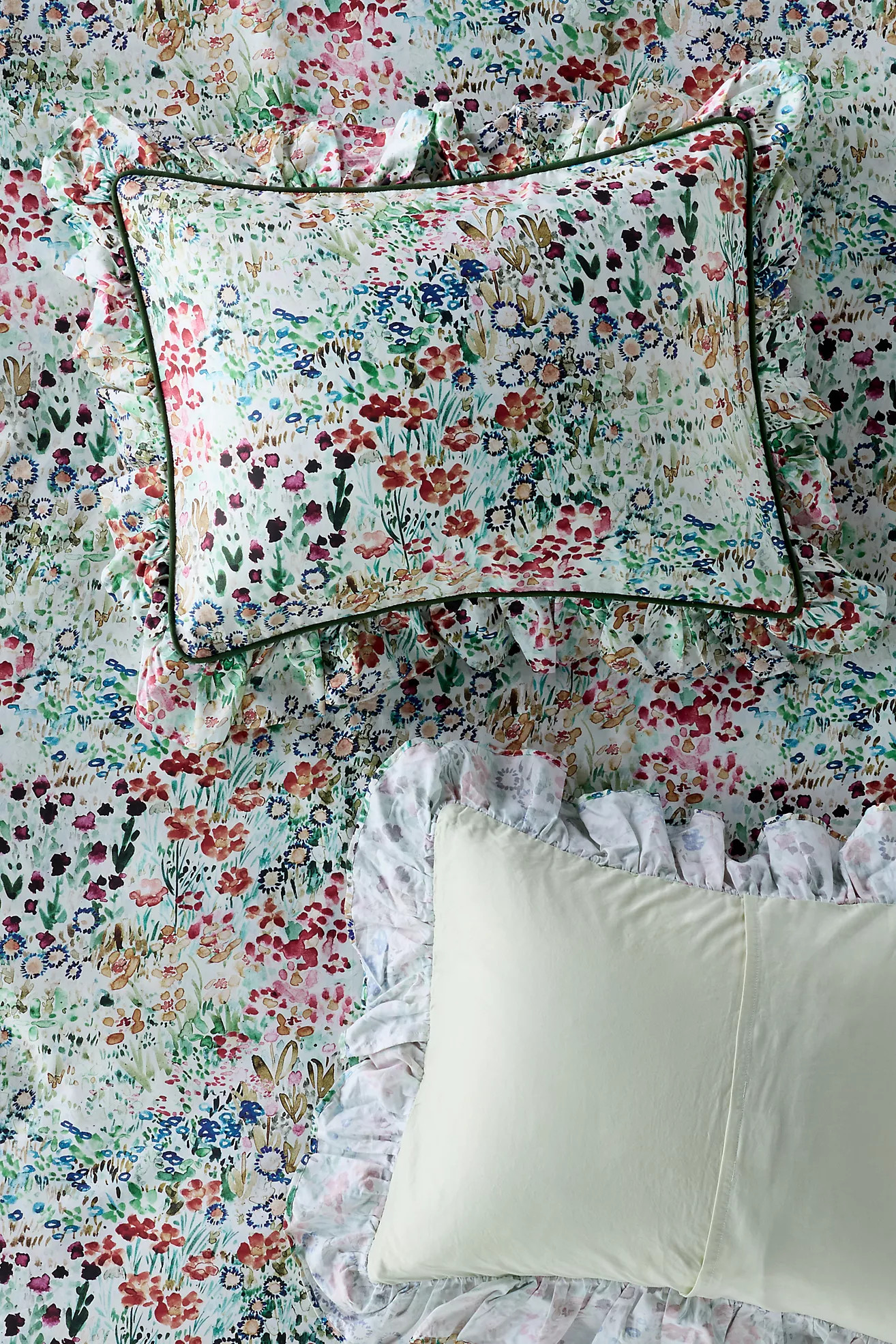 @nestingwithgrace Cotton Sateen Floral Printed Ruffle Shams, Set of 2 | Anthropologie (US)