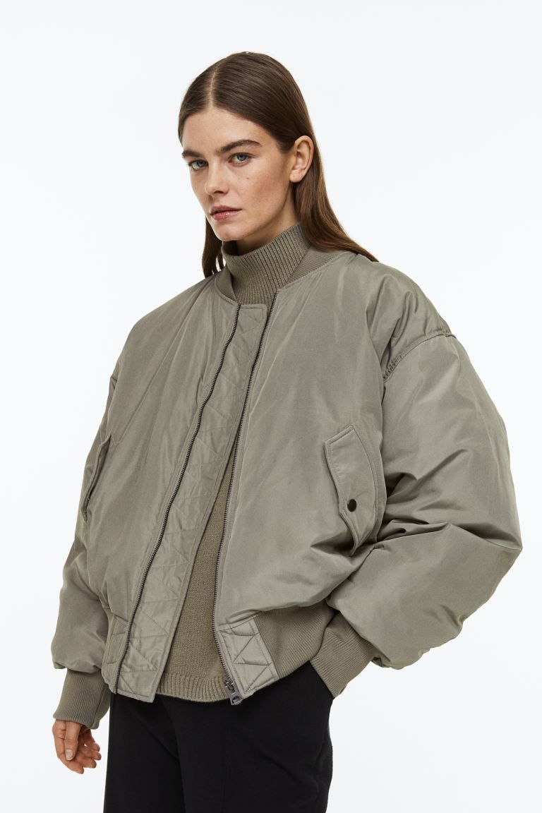 Oversized down bomber jacket | H&M (UK, MY, IN, SG, PH, TW, HK)