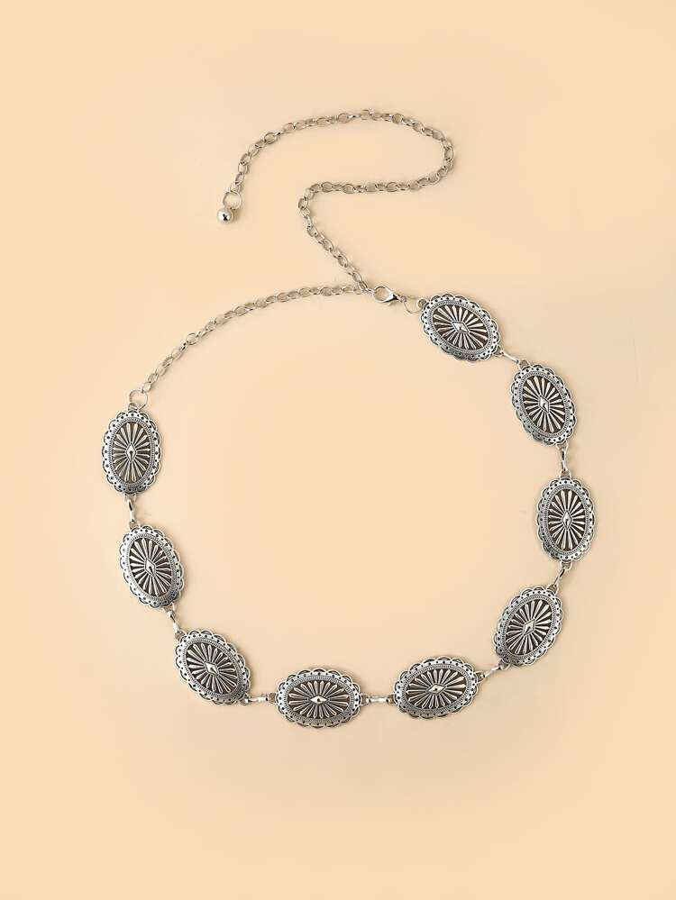 Textured Geometric Chain Belt | SHEIN