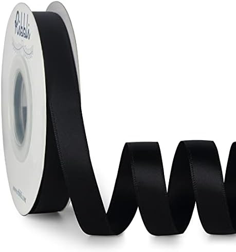 Ribbli Double Faced Black Satin Ribbon,1/2” x Continuous 25 Yards,Use for Bows Bouquet,Gift Wra... | Amazon (US)
