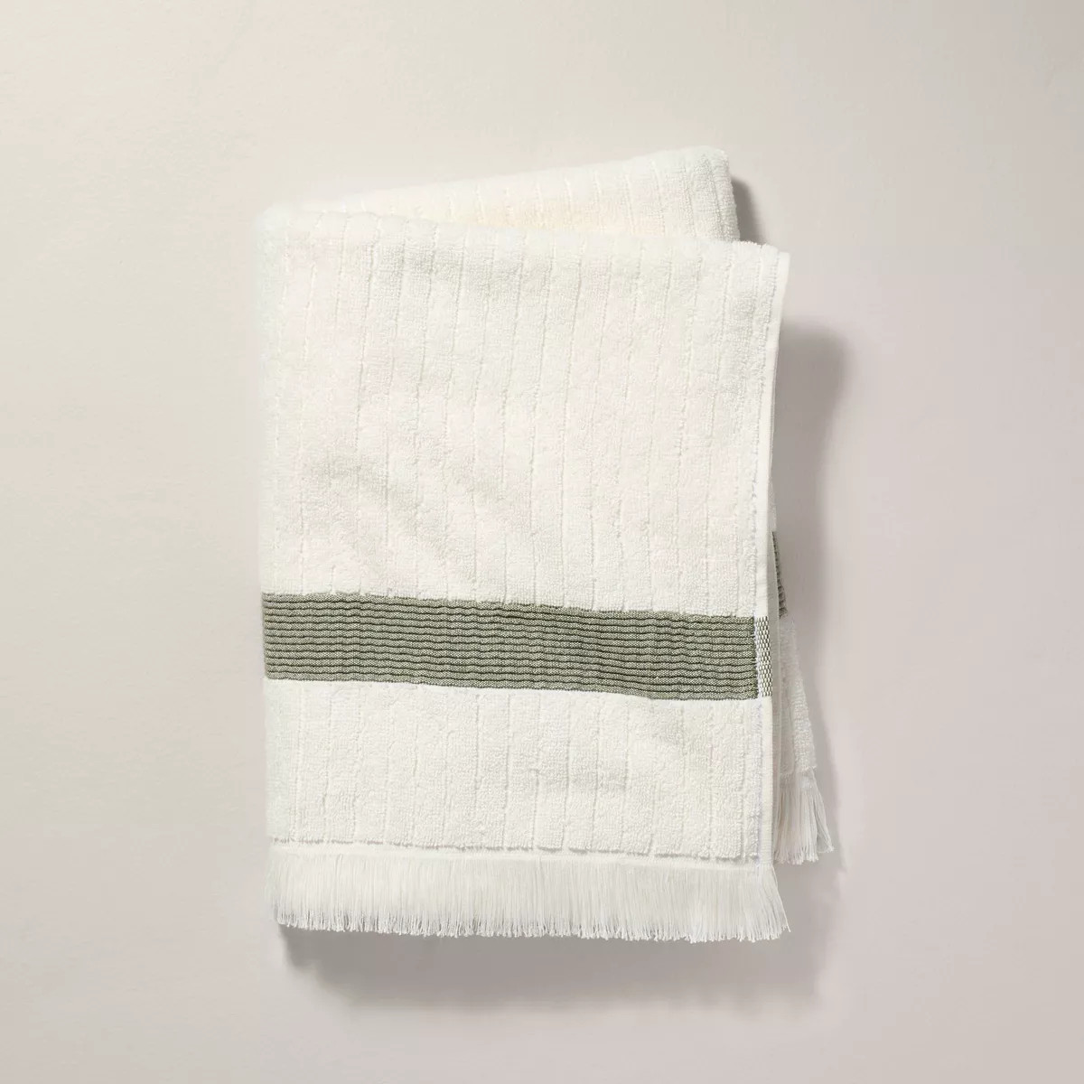 Textured Stripe Terry Bath Towel with Fringe - Hearth & Hand™ with Magnolia | Target
