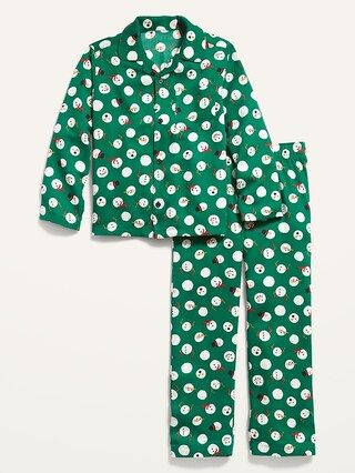 Patterned Gender-Neutral Flannel Pajama Set for Kids | Old Navy (US)