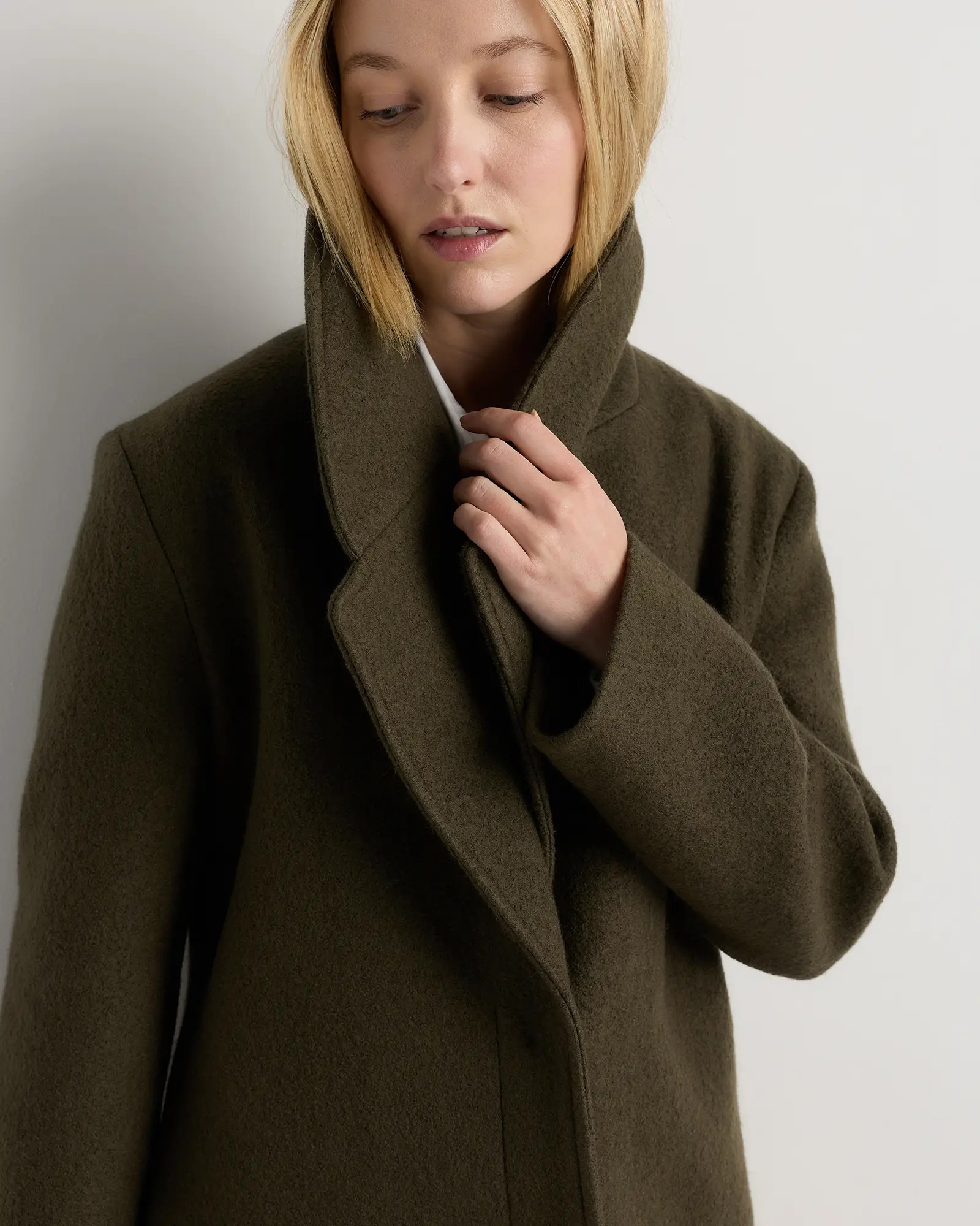 100% Merino Wool Shawl Collar Long Coat | Quince