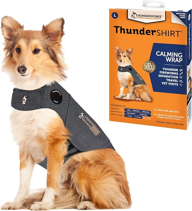 ThunderShirt for Dogs, Large, Heather Gray Classic - Dog Anxiety Relief Calming Vest | Amazon (US)