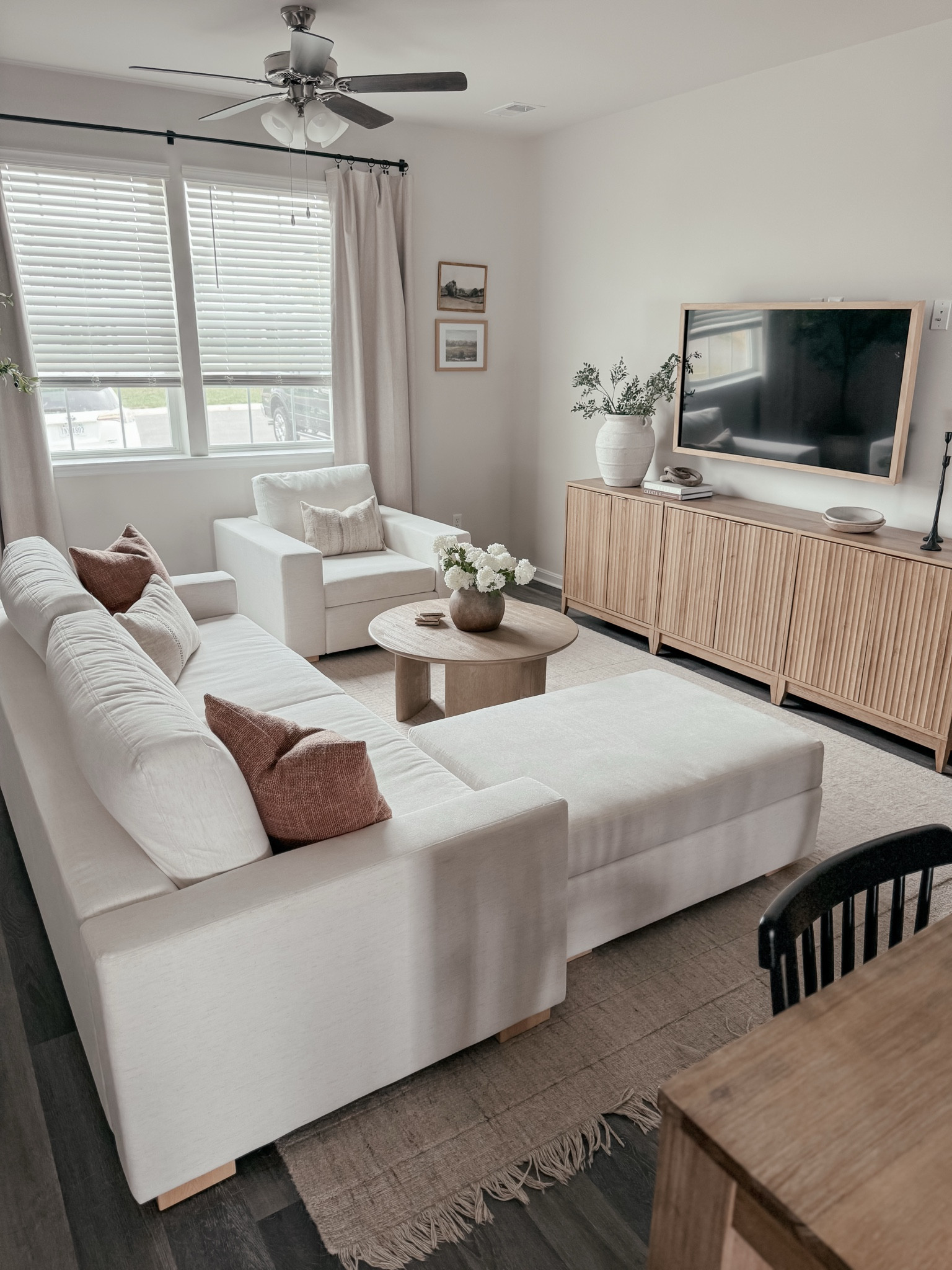 Living room inspiration, white couch, storage, tv console, small living room, round coffee table 

#LTKSaleAlert #LTKmomlife #LTKHome