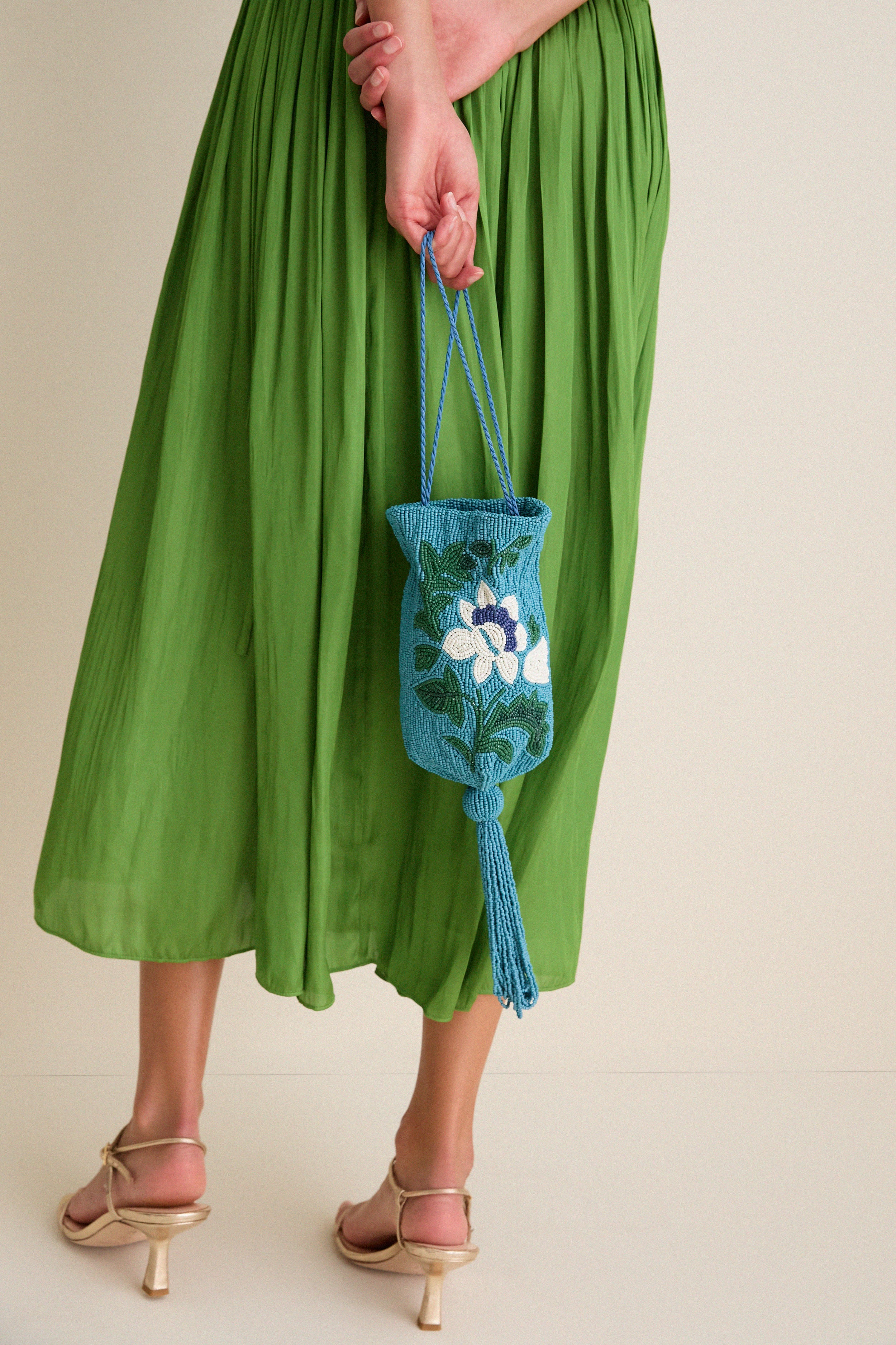 Cerulean Floral Beaded Bag | Tuckernuck (US)