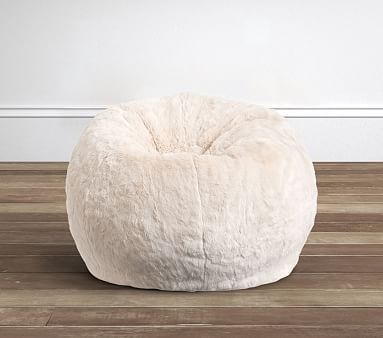 Ivory Faux Fur Anywhere Beanbag™ | Pottery Barn Kids