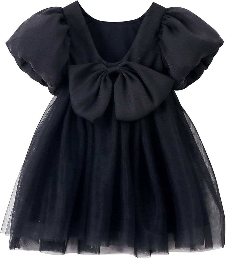 Toddler Girls Tutu Dress Puff Sleeve Backless Twirly Flared Birthday Party Princess Flower Girl D... | Amazon (US)