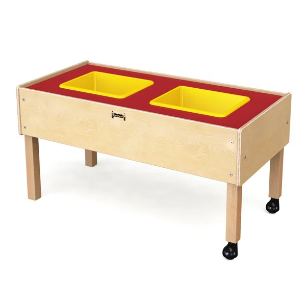 Jonti-Craft® 41.5" x 20.5" Solid Wood Rectangular Red Sand and Water Table | Wayfair North America