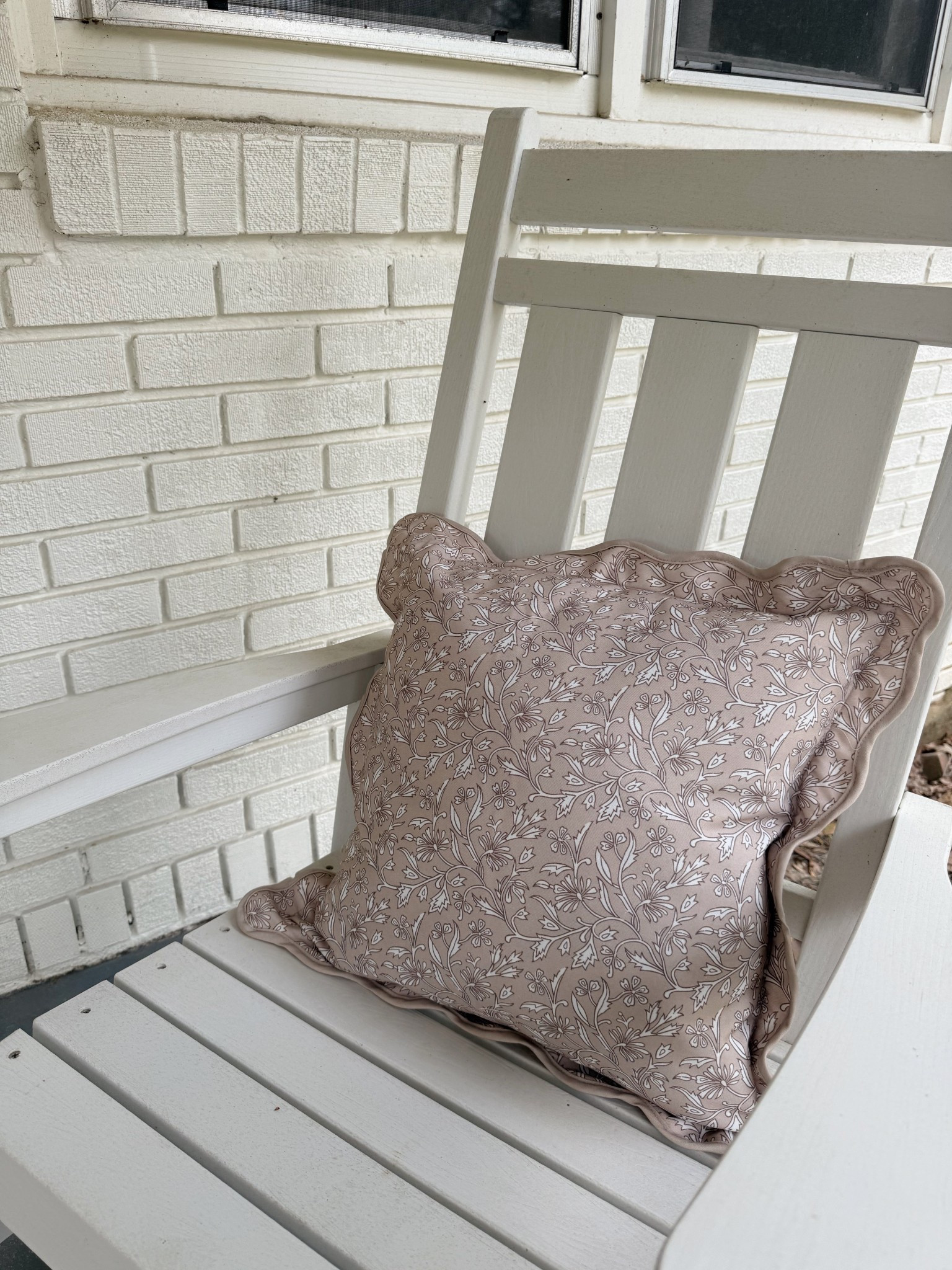 Outdoor pillows and rocking chair table set!