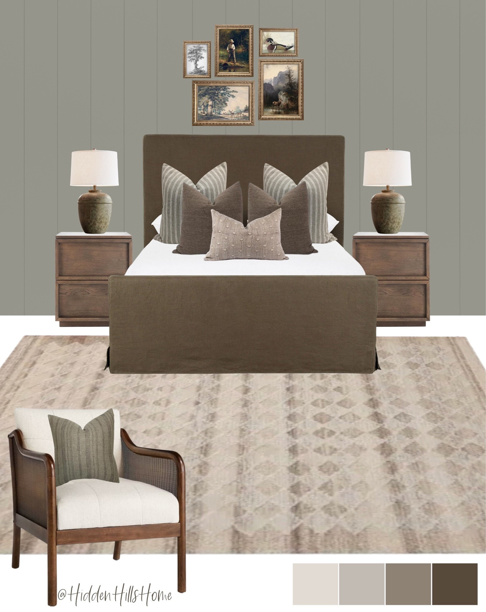 Bedroom decor ideas, masculine bedroom, teen boys room mood board, green and brown bedroom Inspo #boysroom
Wall color is SW Link Gray

#LTKHome #LTKSaleAlert #LTKKids