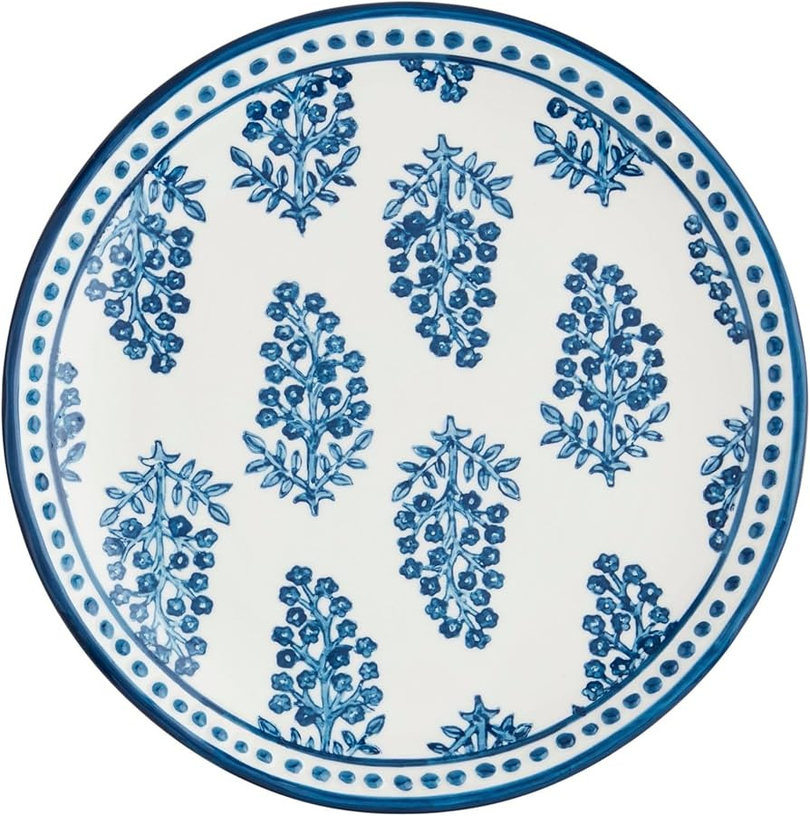Mud Pie Blooms Print Salad Plate; 8" dia | Amazon (US)