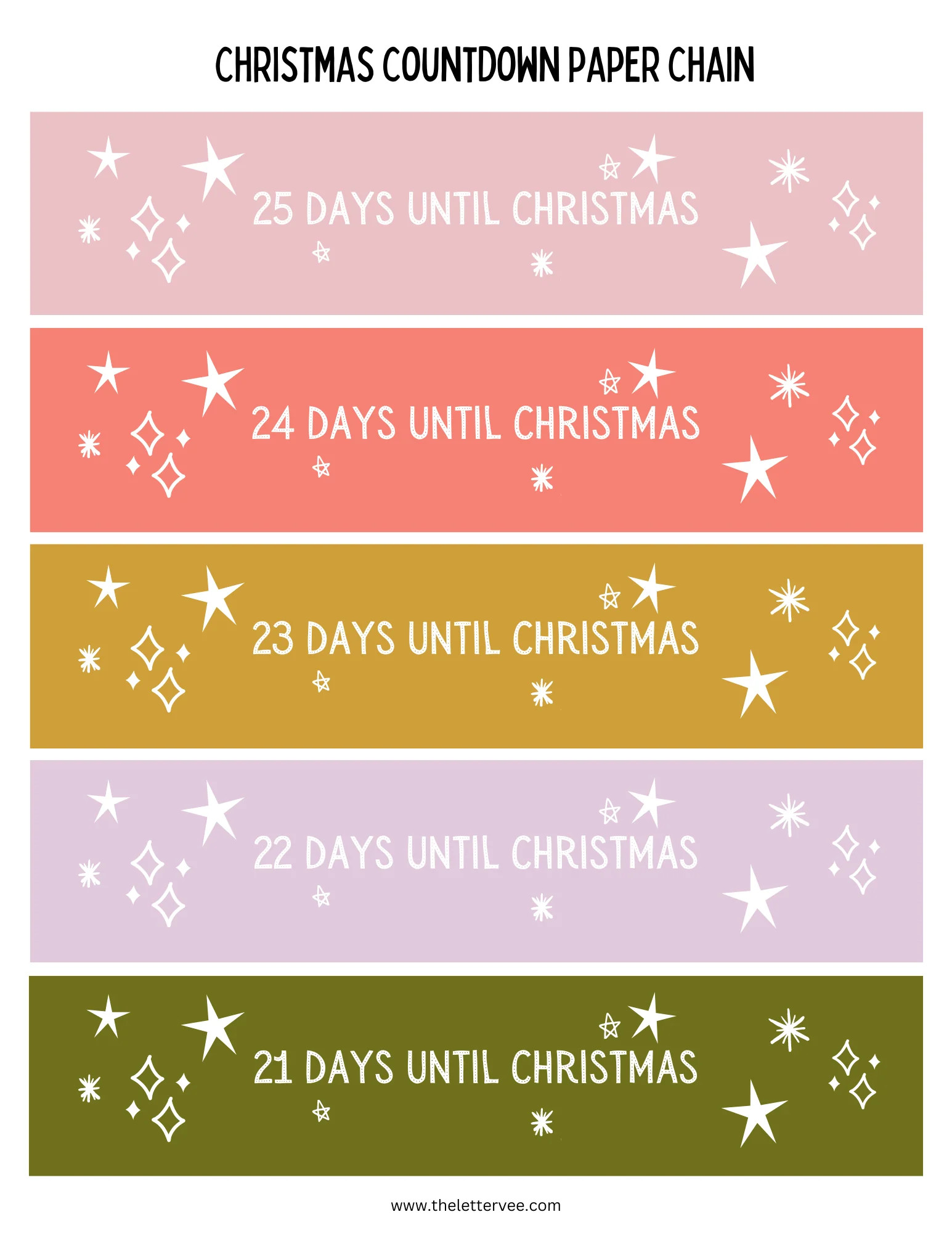 Paper Chain Countdown | Christmas | The Letter Vee