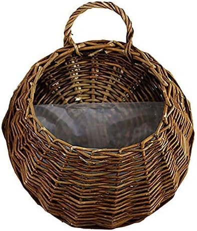 Alexsix Flower Planter Wall Hanging Wicker Rattam Basket, Garden Vine Pot Indoor Plants Holder, D... | Amazon (US)