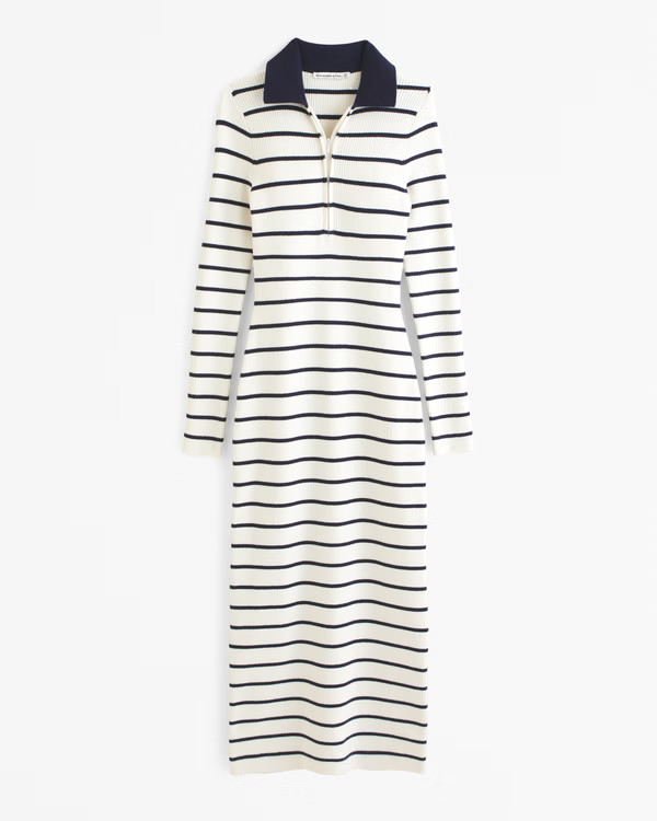 Long-Sleeve Half-Zip Maxi Sweater Dress | Abercrombie & Fitch (US)