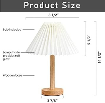 Table Lamp, Modern White Lampshade Bedside Nightstand Lamp, Wooden Base for Guestroom Bedroom Liv... | Amazon (US)