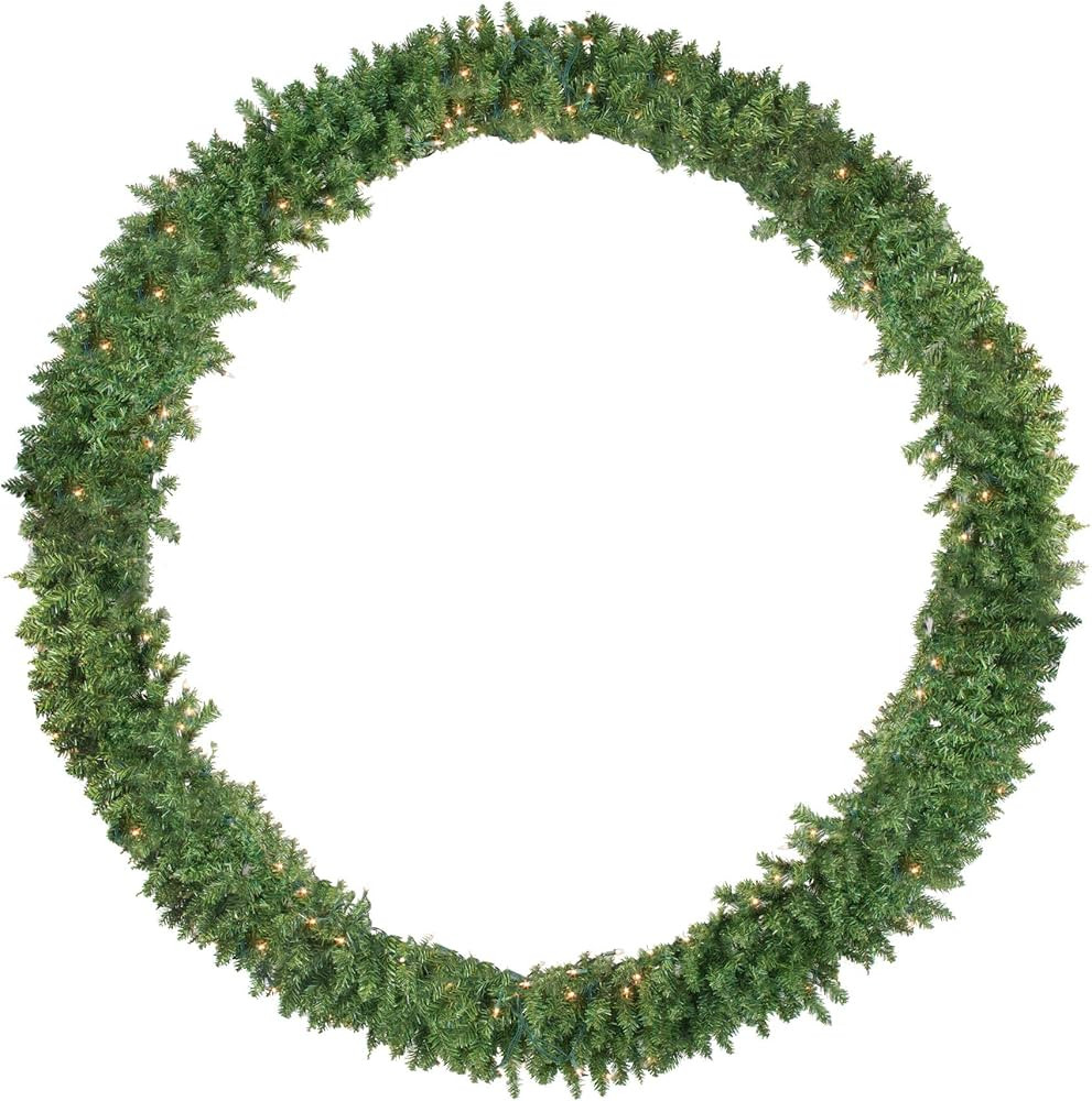Northlight Pre-Lit Buffalo Fir Artificial Christmas Wreath - 72" - Clear Lights | Amazon (US)