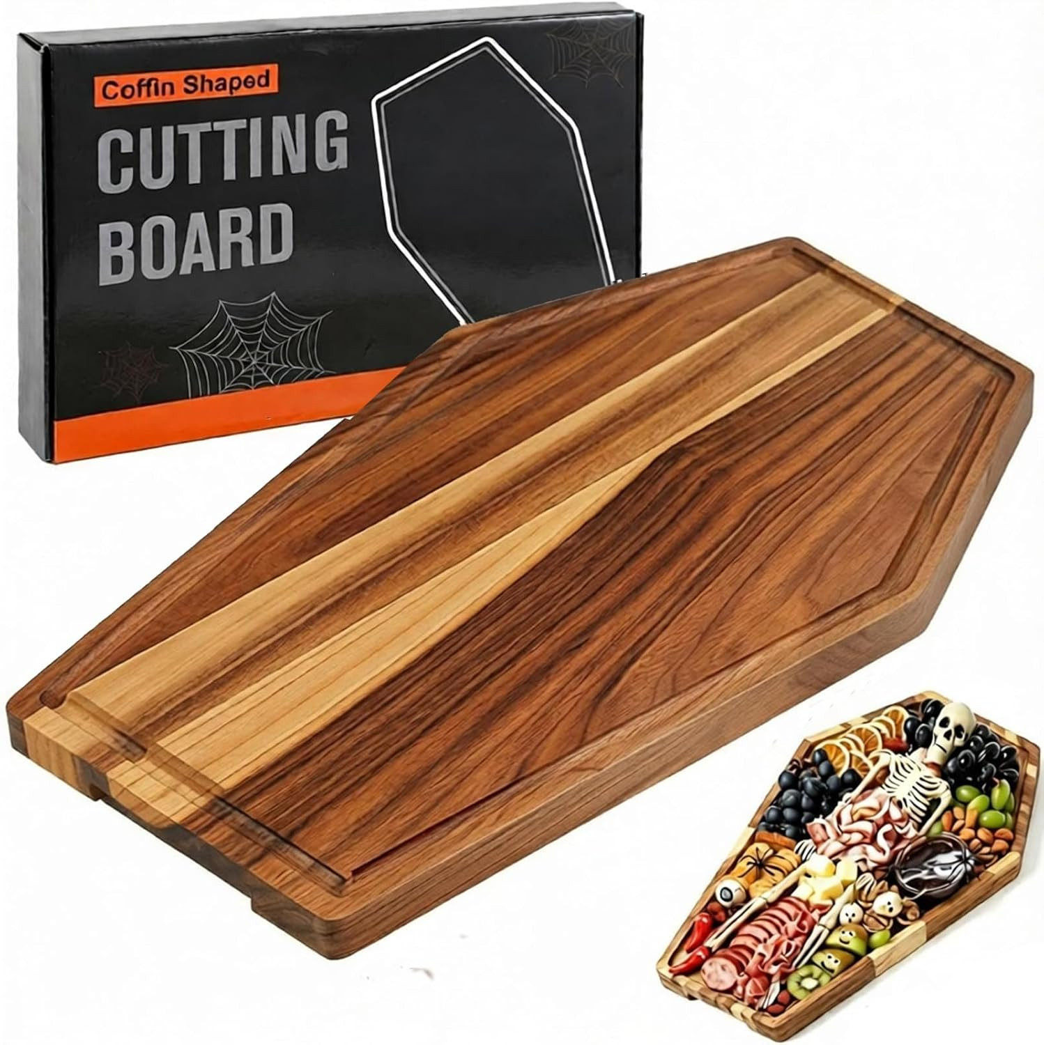 Kamehame Wood Coffin Cutting Board, 16.5"x10.5" Charcuterie Board | Amazon (US)