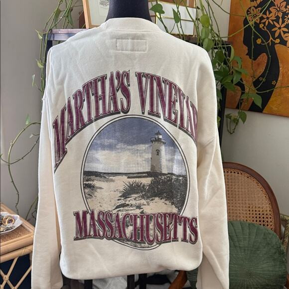Abercrombie & Fitch Soft AF Cream Martha’s Vineyard Pullover Crewneck Sweatshirt | Poshmark