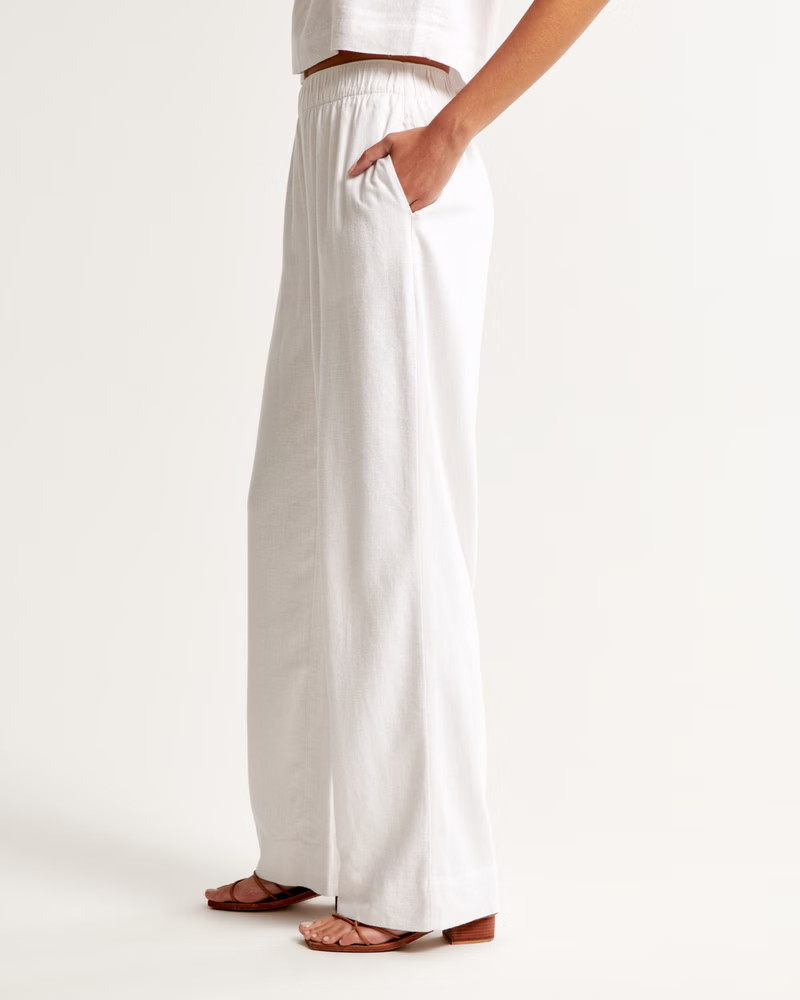 Linen-Blend Pull-On Pant | Abercrombie & Fitch (US)