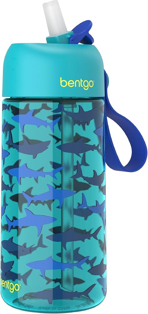 Bentgo Kids Water Bottle 15 oz Durable Tritan Sharks | Amazon (US)