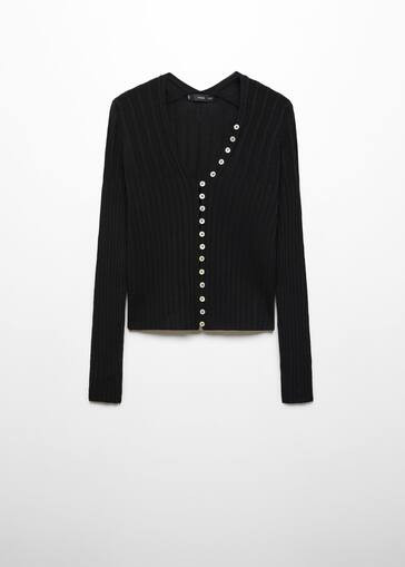 Buttoned ribbed cardigan | MANGO (US)
