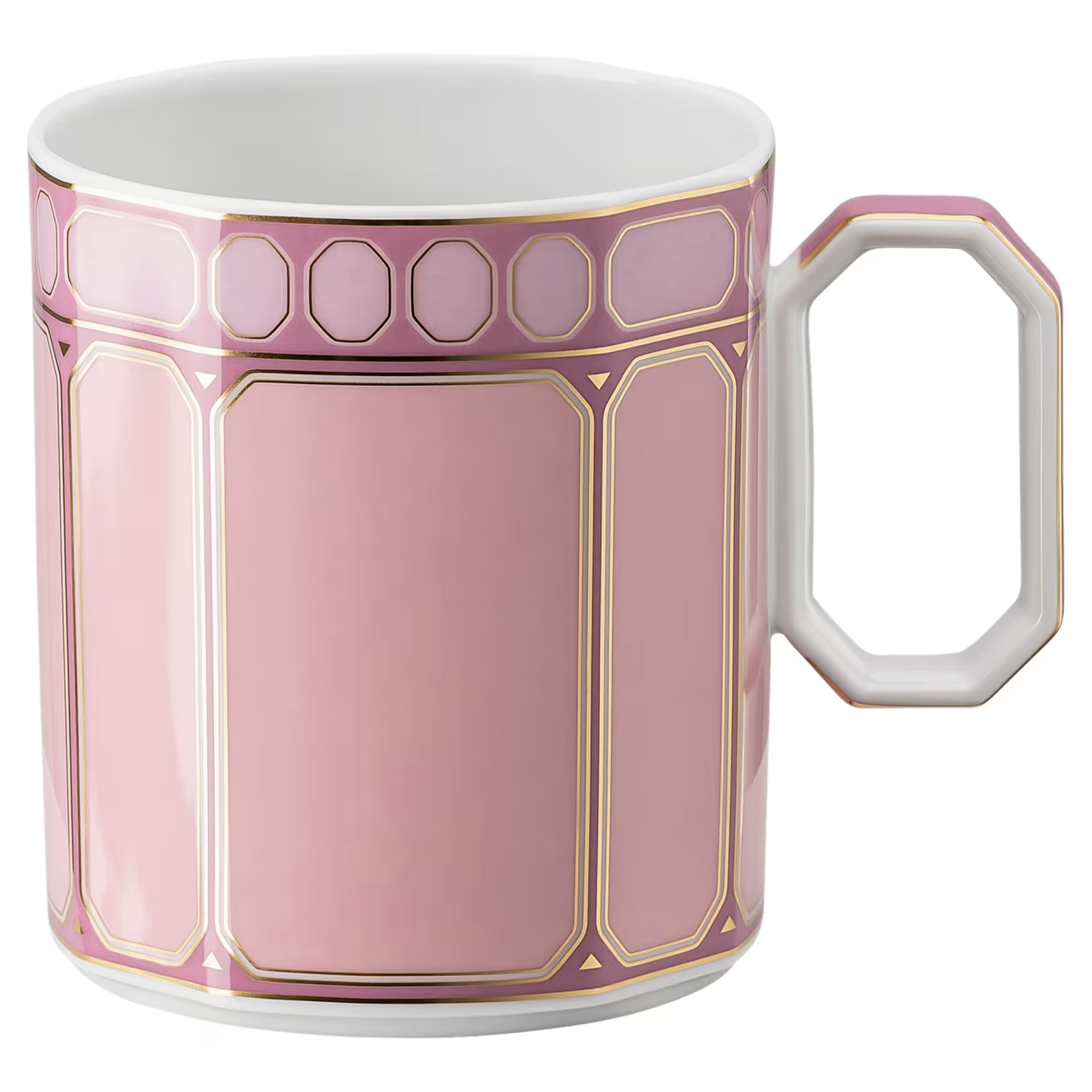 Signum mug with lid, Porcelain, Pink by SWAROVSKI | SWAROVSKI