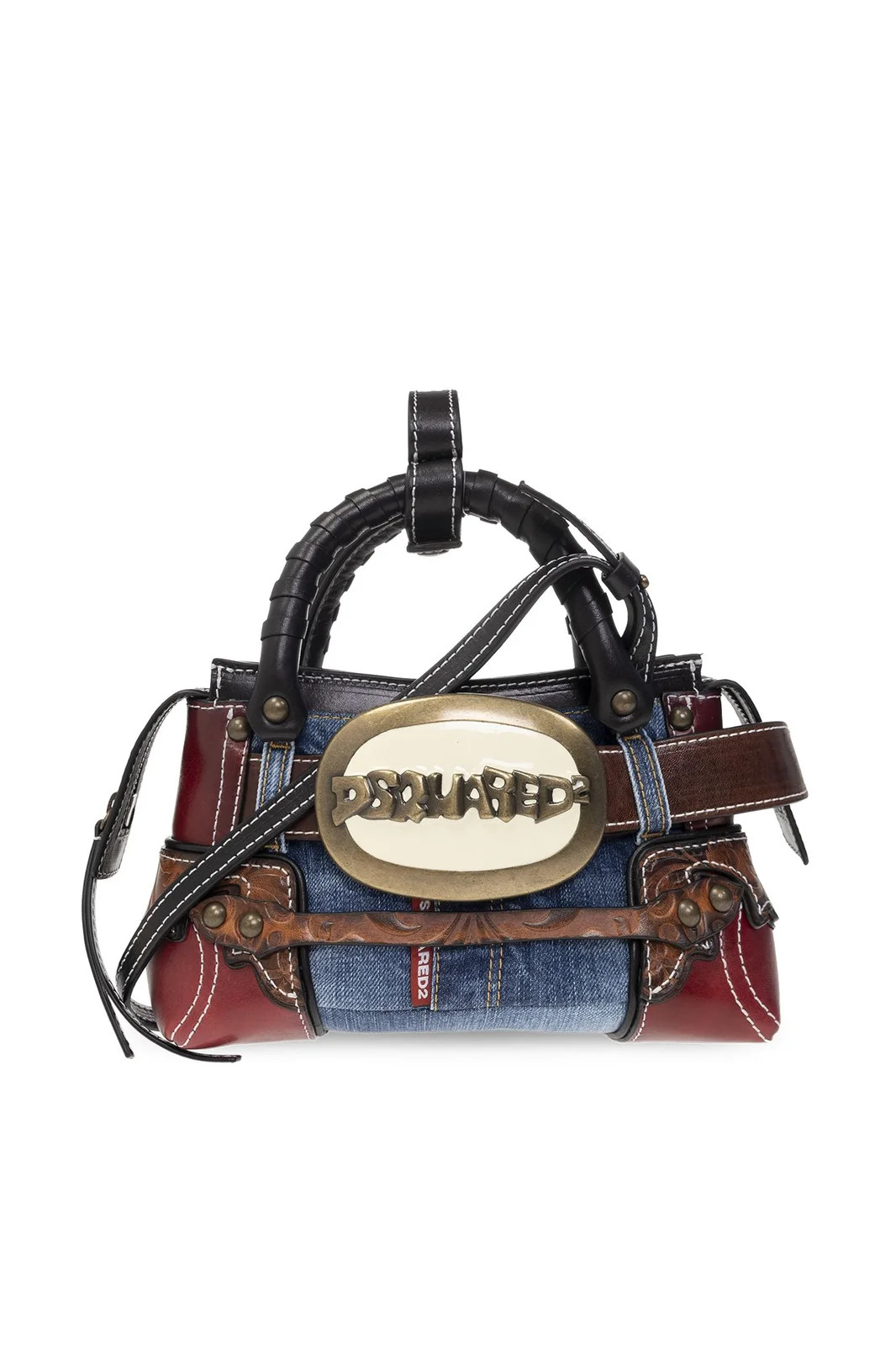 Dsquared2 Belt Denim-Patchwork Tote Bag | Cettire Global