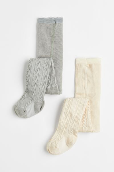 2-pack cable-knit tights | H&M (UK, MY, IN, SG, PH, TW, HK)