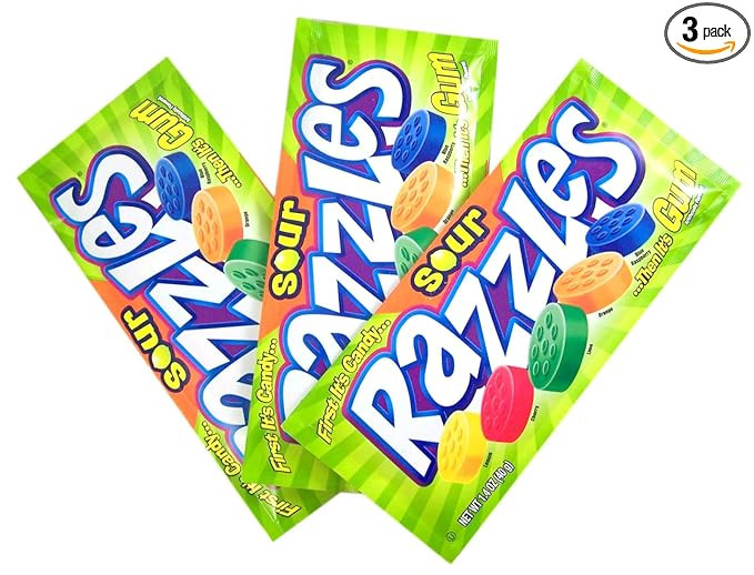 Sour Fruit Razzles Candy, 1.4 Ounce, Pack of 3 | Amazon (US)