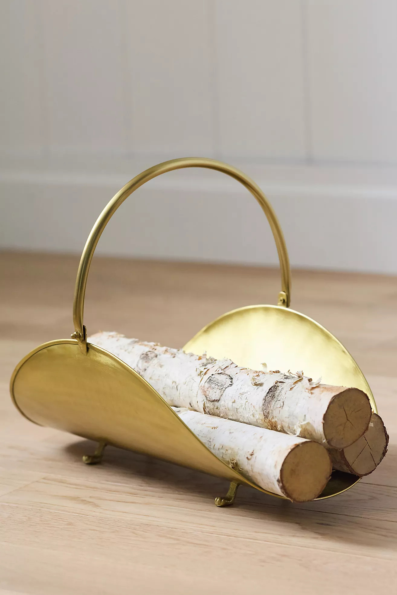 Brass Handle Footed Log Holder | Anthropologie (US)