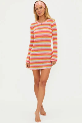 Libbi Dress Guava Jelly Crochet | Colorful Striped Crochet Cover Up Mini Dress | Beach Riot | Beach Riot