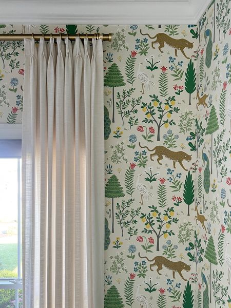 Amazon curtains as seen in my reel! This is the Liz linen fabric in the color ivory white. I chose a triple pleat header with privacy liner and memory training. 40” panel width  

#LTKHome