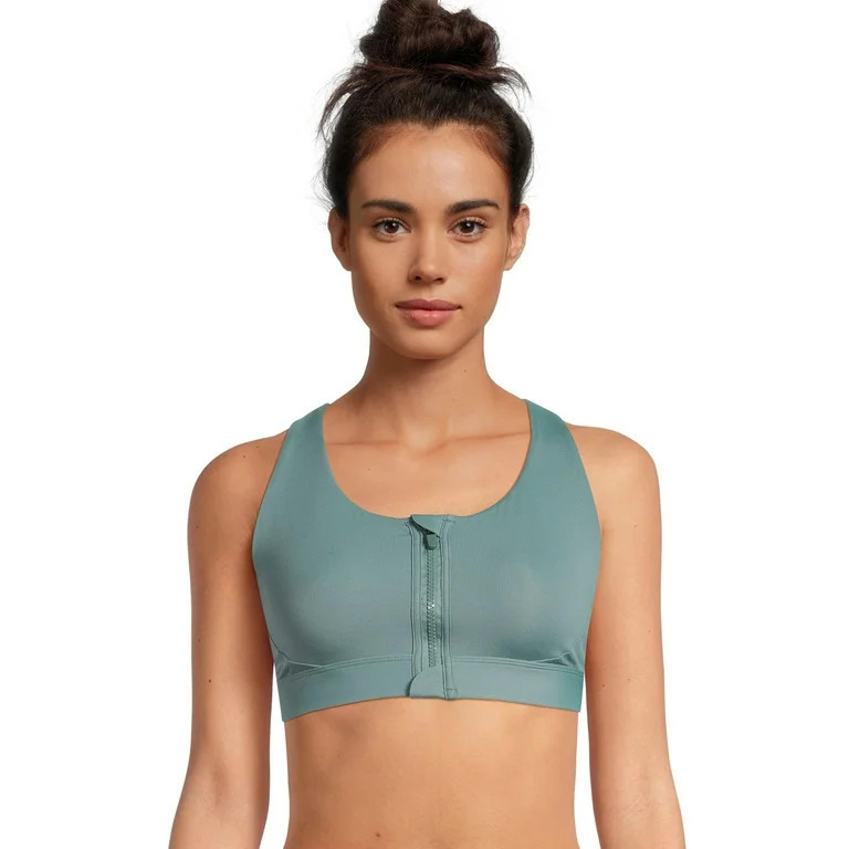 Avia Women's Medium Impact Zip Front Sports Bra, Sizes XS-XXXL | Walmart (US)