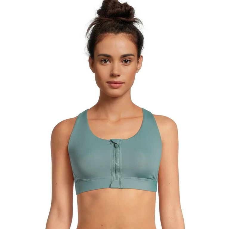 Avia Women's Medium Impact Zip Front Sports Bra, Sizes XS-XXXL - Walmart.com | Walmart (US)