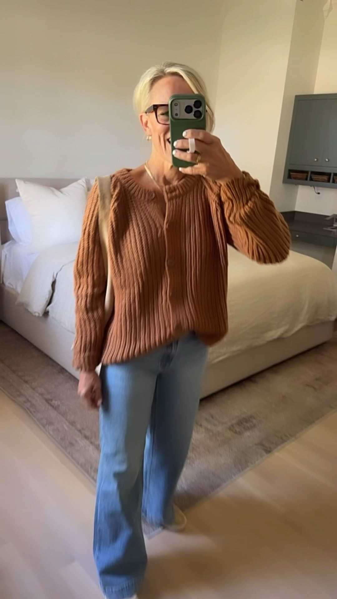 Sized up to a medium in this cardigan sweater, comes in several colors. Love! ￼

On a limited time deal at 40% off ￼

#LTKootd #LTKSeasonal #LTKOver40