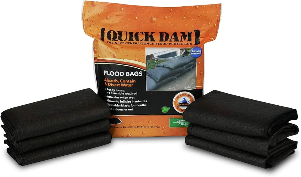 Quick Dam - QD1224-6 Water Activated Flood Bags 1ft x 2ft, 6-Pack | Amazon (US)