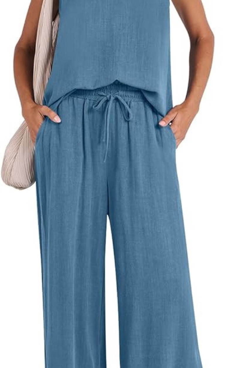 Beautiful 2 Piece Linen Lounge Set Casual Matching Pants Jumpsuit Summer Beach Travel Vacation 

#LTKTravel #LTKStyleTip #LTKActive